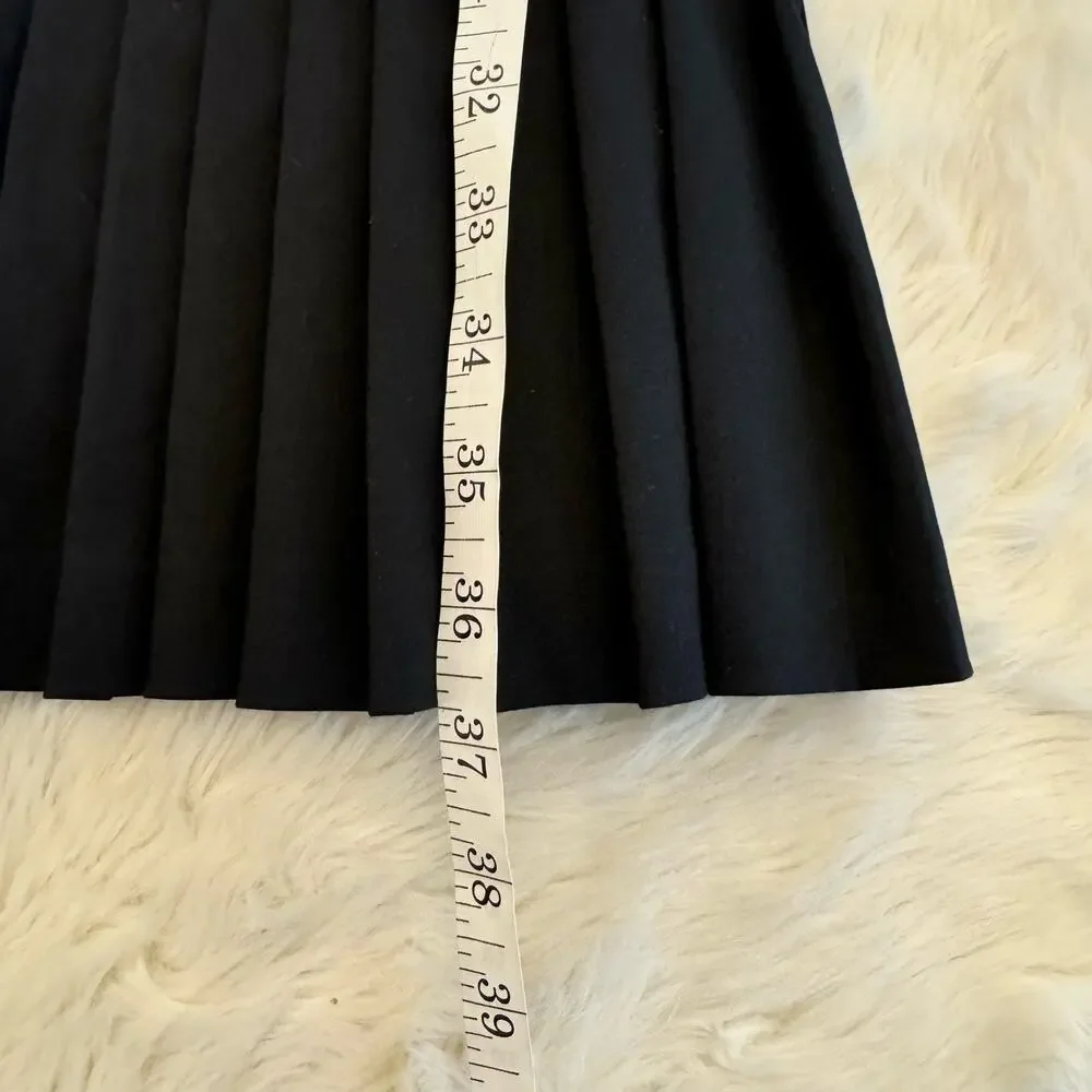 Express Design Studio Black Pleated Hem Dress 0 NWOT